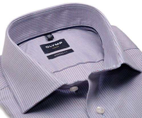 Olymp Modern Fit – luxusná svetlomodrá košeľa s červeným vzorom Olymp Modern Fit – luxusná svetlomodrá košeľa s červeným vzorom