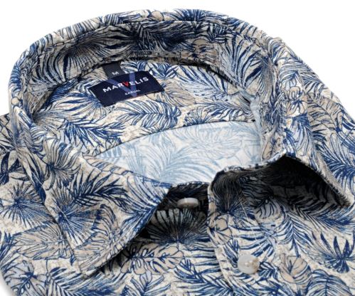 Marvelis Casual – košile se vzorem palmových listů - krátký rukáv Marvelis Casual – košile se vzorem palmových listů - krátký rukáv