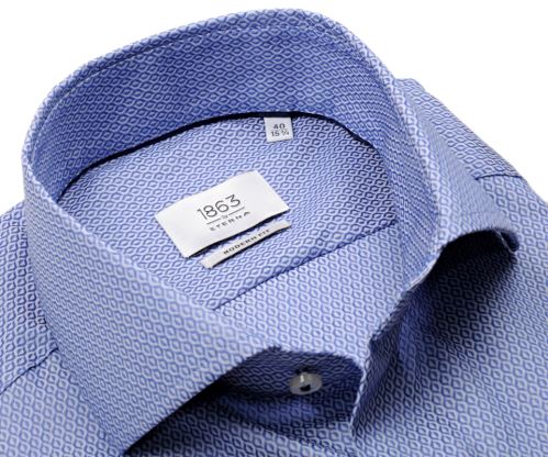 Eterna 1863 Modern Fit Two Ply - luxusná košeľa s modro-bielym inverzným vzorom