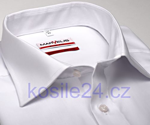 Marvelis Modern Fit Uni - biela košeľa - krátky rukáv