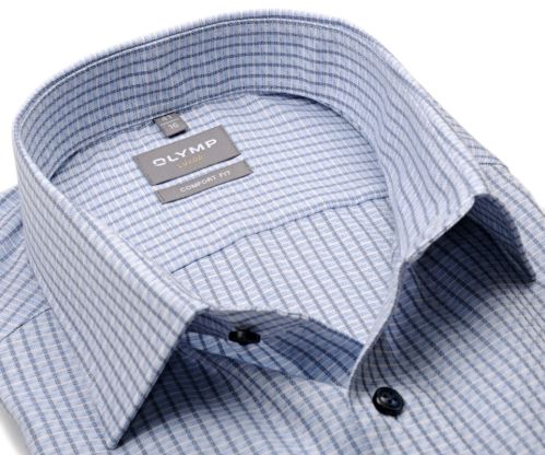 Olymp Comfort Fit – luxusní světle modrá košile s vetkaným proužkem