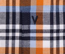 Marvelis Casual Twill – košeľa s oranžovo-modrým károm (2)