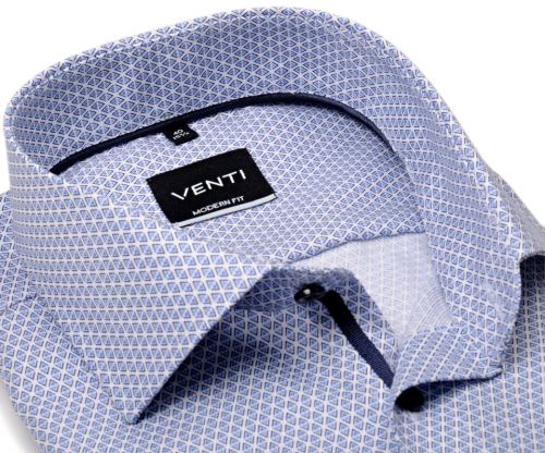 Venti Modern Fit – košeľa s modrými kosoštvorčekmi a vnútornou légou - extra predĺžený rukáv