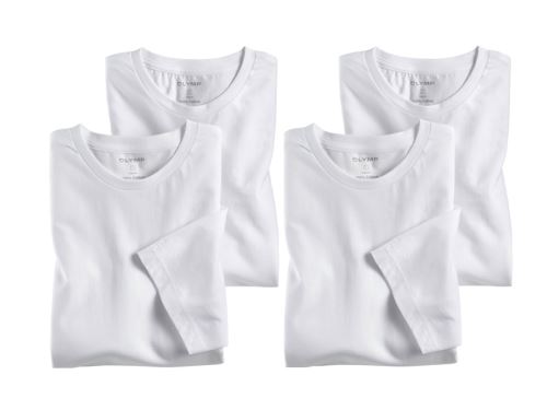 Biele bavlnené tričko Olymp s krátkym rukávom - kulatý výstrih - výhodné balenie 4 ks