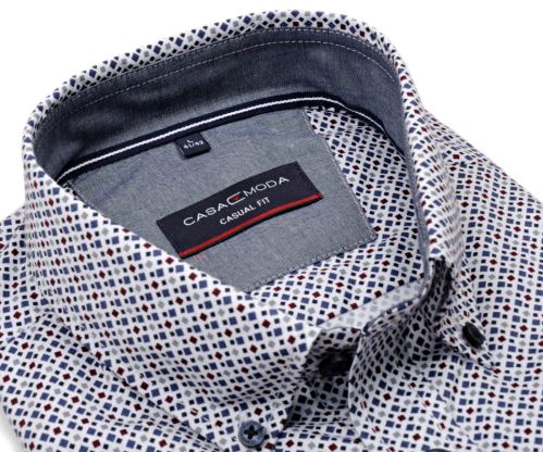 Casa Moda Casual Fit  – voľnočasová košeľa s farebnými štvorčekmi - extra predĺžený rukáv