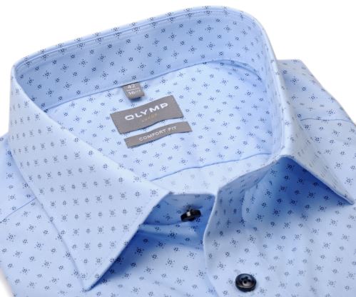 Olymp Comfort Fit – bledomodrá košeľa s modrými bodkami Olymp Comfort Fit – bledomodrá košeľa s modrými bodkami
