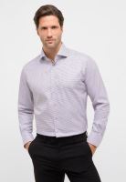 Eterna 1863 Modern Fit - luxusná růžová košeľa s tmavomodrými štvorčekmi (4)