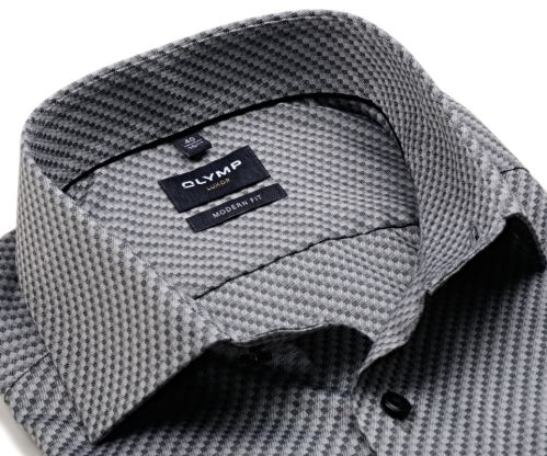 Olymp Modern Fit – košeľa s malými sivými stvorčekmi