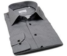 Eterna Modern Fit Twill – košeľa s čierno-sivým vzorom - extra predĺžený rukáv (1)