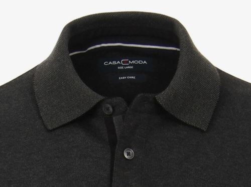 Polo tričko Casa Moda s límečkem a dlouhým rukávem – antracitové Polo tričko Casa Moda s límečkem a dlouhým rukávem – antracitové