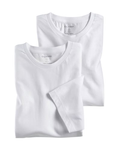 Biele bavlnené tričko Olymp s krátkym rukávom - kulatý výstrih (2 ks)