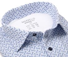 Marvelis Modern Fit Jersey – elastická košeľa s modrým mozaikovým vzorom