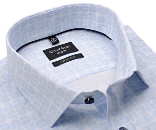 Olymp Super Slim – košeľa so svetlomodrými písmeny U - predĺžený rukáv