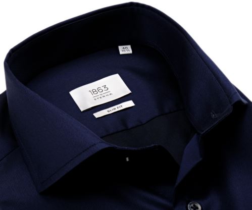 Eterna 1863 Slim Fit Twill - luxusní tmavě modrá košile - extra prodloužený rukáv