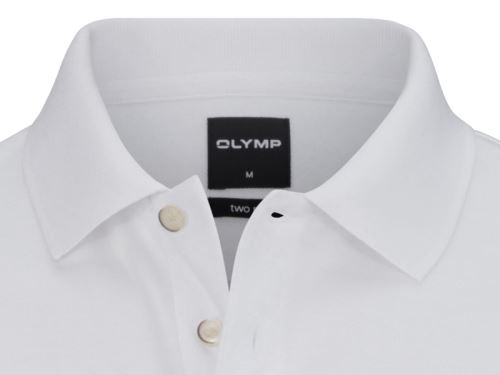 Polo tričko Olymp - biele tričko s golierom