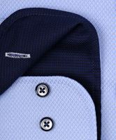 Venti Comfort Fit – světle modrá košile se strukturou a tmavomodrým vnitřním límcem (2)