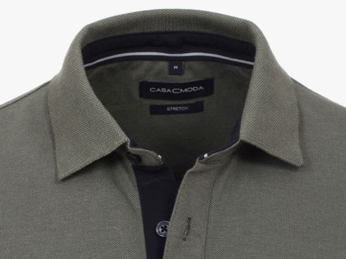 Polo tričko Casa Moda – olivovo zelené tričko s golierkom