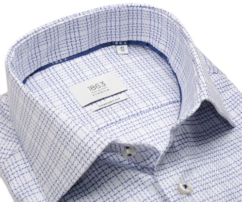Eterna 1863 Comfort Fit Two Ply - luxusní košile s modrým károvaným vzorem