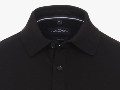 Polo tričko Casa Moda – čierne tričko s golierkom