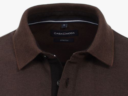 Polo tričko Casa Moda – hnedé tričko s golierkom