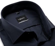 Venti Comfort Fit – tmavosivá košeľa s čiernym votkaným prúžkom a vnútorným golierom