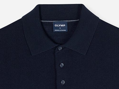 Merino svetrík s golierkom Olymp - tmavomodrý