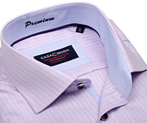 Casa Moda Comfort Fit Premium – luxusná košeľa s ružovým prúžkom a vnútorným golierom - extra predĺžený rukáv