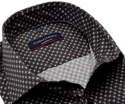 Casa Moda Modern Fit Premium– hnedo-béžová košeľa s kruhovým vzorom Casa Moda Modern Fit Premium– hnedo-béžová košeľa s kruhovým vzorom