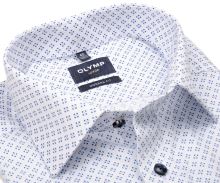 Olymp Modern Fit – košeľa so štruktúrou a štvorčekovým vzorom v modrej