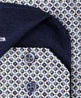 Venti Modern Fit – košeľa s modro-zelenými štvorčekmi, vnútorným golierom, manžetou a légou (2)
