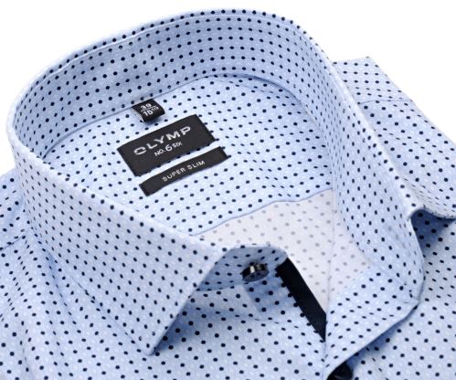 Olymp Super Slim – košeľa s modrými geometrickými objektmi