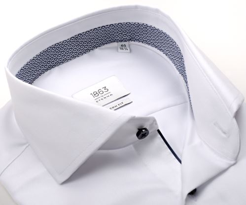 Eterna 1863 Modern Fit Twill - luxusní bílá košile se zdobeným vnitřním límcem