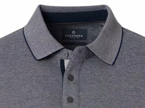 Polo tričko Casa Moda s límečkem a dlouhým rukávem – šedo-modrá Polo tričko Casa Moda s límečkem a dlouhým rukávem – šedo-modrá