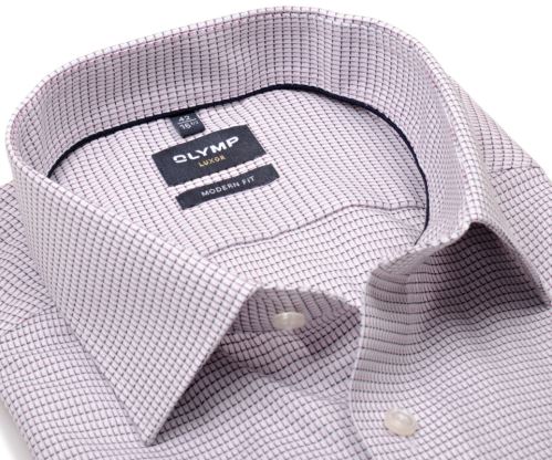 Olymp Modern Fit – košeľa s votkaným vzorom mauve Olymp Modern Fit – košeľa s votkaným vzorom mauve