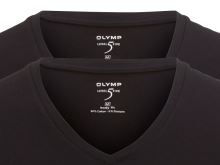 Čierne elastické body fit tričko Olymp Level Five s krátkym rukávom – V-výstrih - výhodné balenie 2 ks