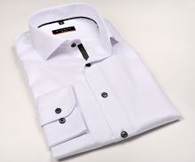 Eterna Slim Fit Twill Cover - luxusná biela nepriehľadná košeľa s čierno-sivou vnútornou légou (1)