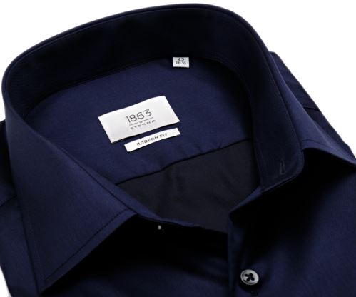 Eterna 1863 Comfort Fit Twill - luxusní tmavě modrá košile - prodloužený rukáv
