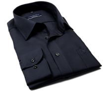 Casa Moda Comfort Fit – tmavě šedá košile s černým vetkaným proužkem - extra prodloužený rukáv (1)