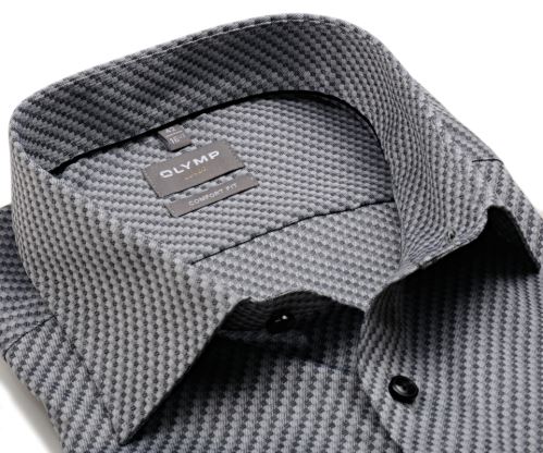 Olymp Comfort Fit – košeľa s malými sivými stvorčekmi
