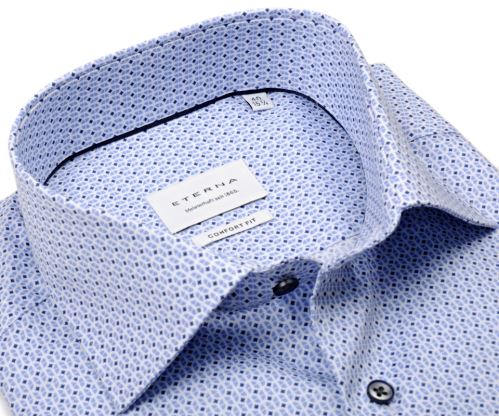 Eterna Comfort Fit – košile se světle modrými ornamenty - prodloužený rukáv