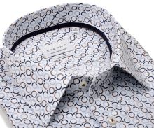 Eterna Comfort Fit Twill – košeľa s modro-hnedými krúžkami