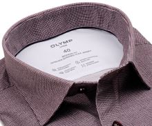 Olymp Modern Fit 24/Seven – luxusná elastická fialovo-červená košeľa s drobným vzorom