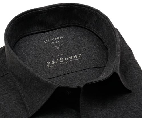 Olymp Modern Fit 24/Seven – antracitová elastická košeľa