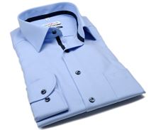 Marvelis Modern Fit Twill – luxusná svetlomodrá košeľa s tmavomodrým vnútorným golierom a légou (1)