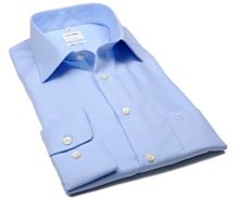 Olymp Comfort Fit Twill – luxusná nepriehľadná svetlomodrá košeľa s diagonálnou štruktúrou (1)