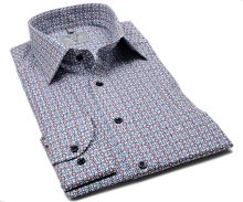 Marvelis Comfort Fit - košeľa s modro-červeným krúžkovým vzorom (1)