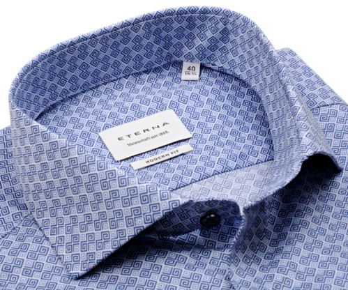 Eterna Modern Fit – košeľa s modrým štvorčekovým vzorom
