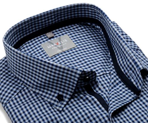 Marvelis Comfort Fit – košile s modrým kárem a vnitřní manžetou