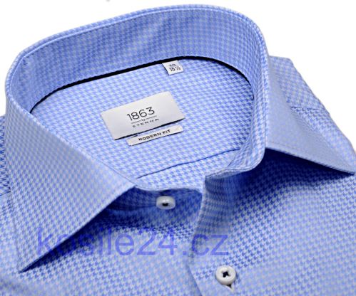 Eterna 1863 Modern Fit Two Ply - luxusní košile se světle modrým vzorem