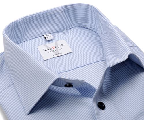 Marvelis Modern Fit – košeľa s modrým votkaným prúžkom